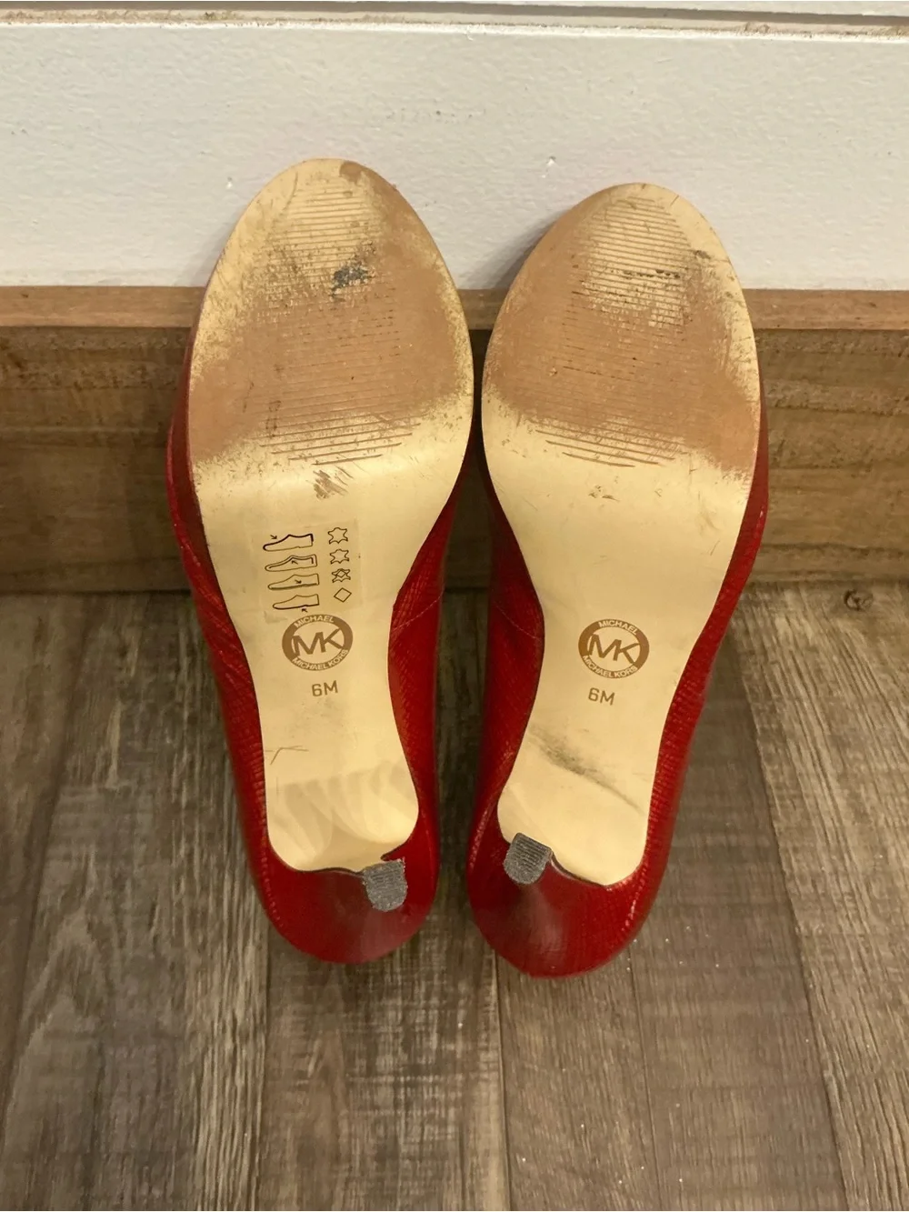 Michael Kors Woman's Ionna Pump Platform Heel Red Patent Dress Shoe 6M